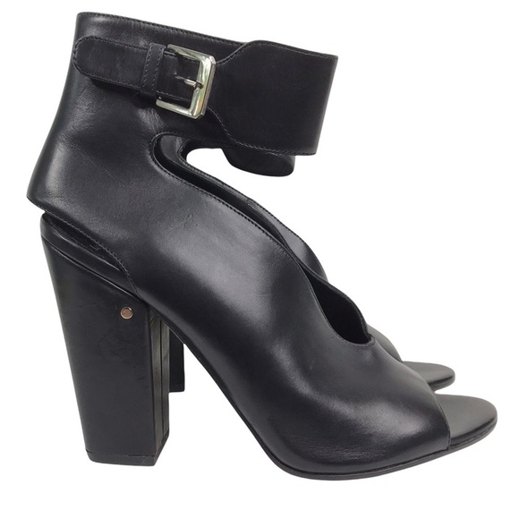 Laurence Dacade Leather Hope Open Toe Cutout Bootie Black Boot SIZE 10.5 - Picture 1 of 15